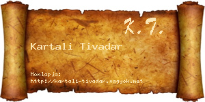 Kartali Tivadar névjegykártya